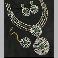 Fs Collection Gold Plated AD Necklace Set