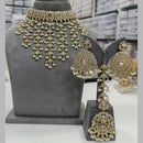 FS Collection Gold Plated Kundan Stone And Pearl Choker Necklace Set