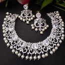 FS Collection Silver Plated AD Necklace Set