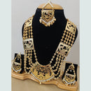 Fs Collection Gold Plated Pearl Long Necklace Set