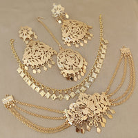 Fs Collection Gold Plated Choker Necklace Set