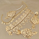 Fs Collection Gold Plated Choker Necklace Set