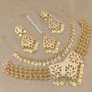Fs Collection Gold Plated Choker Necklace Set