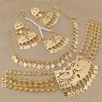 Fs Collection Gold Plated Peacock Choker Necklace Set
