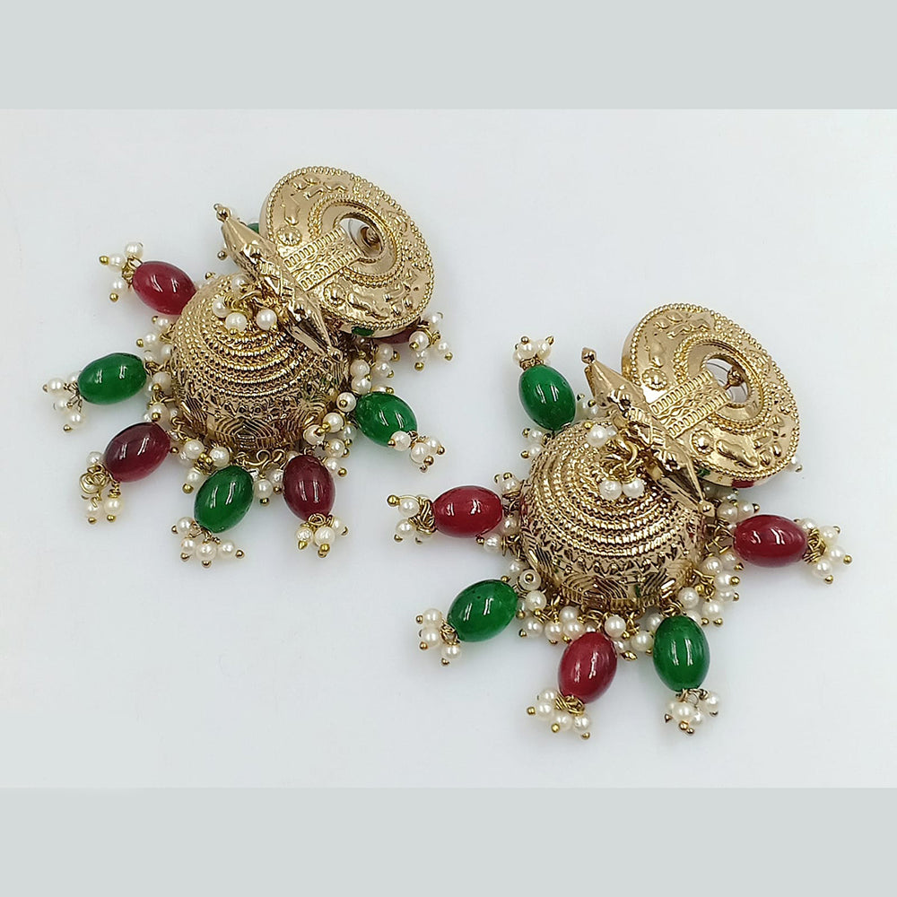 FS Collection Gold Plated Jhumki Earrings