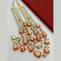 Fs Collection Gold Plated Beads Long Necklace Set
