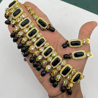 FS Collection Gold Plated Kundan Stone And Pearl Choker Necklace Set