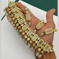 FS Collection Gold Plated Kundan Stone And Pearl Choker Necklace Set