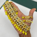 FS Collection Gold Plated Kundan Stone And Pearl Choker Necklace Set