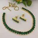 FS Collection Gold Plated Crystal Stone Necklace Set