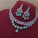 FS Collection Silver Plated AD Necklace Set