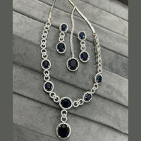 FS Collection Silver Plated AD Necklace Set