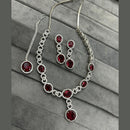 FS Collection Silver Plated AD Necklace Set