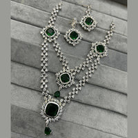 FS Collection Silver Plated AD Necklace Set