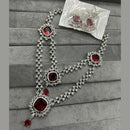 FS Collection Silver Plated AD Necklace Set