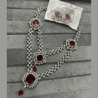 FS Collection Silver Plated AD Necklace Set