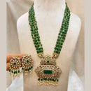 Fs Collection Gold Plated AD And Beads Long Necklace Set