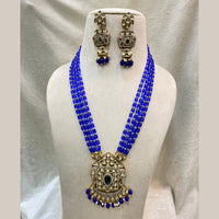 Fs Collection Gold Plated AD And Beads Long Necklace Set