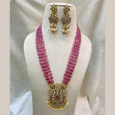 Fs Collection Gold Plated AD And Beads Long Necklace Set