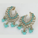 FS Collection Gold Plated Crystal Stone Dangler Earrings
