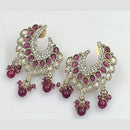 FS Collection Gold Plated Crystal Stone Dangler Earrings