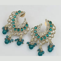 FS Collection Gold Plated Crystal Stone Dangler Earrings