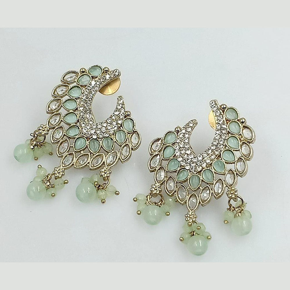 FS Collection Gold Plated Crystal Stone Dangler Earrings