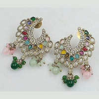 FS Collection Gold Plated Crystal Stone Dangler Earrings