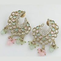 FS Collection Gold Plated Crystal Stone Dangler Earrings