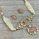 FS Collection Gold Plated AD And Pearl Choker Necklace Set