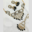 FS Collection Gold Plated Kundan Stone And Pearl Choker Necklace Set