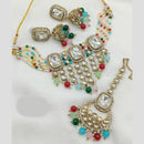 FS Collection Gold Plated Kundan Stone And Pearl Choker Necklace Set