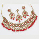 FS Collection Gold Plated Crystal Stone And Beads Choker Necklace Set