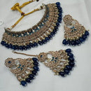 FS Collection Gold Plated Crystal Stone And Beads Choker Necklace Set