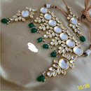 FS Collection Gold Plated Kundan Stone Necklace Set