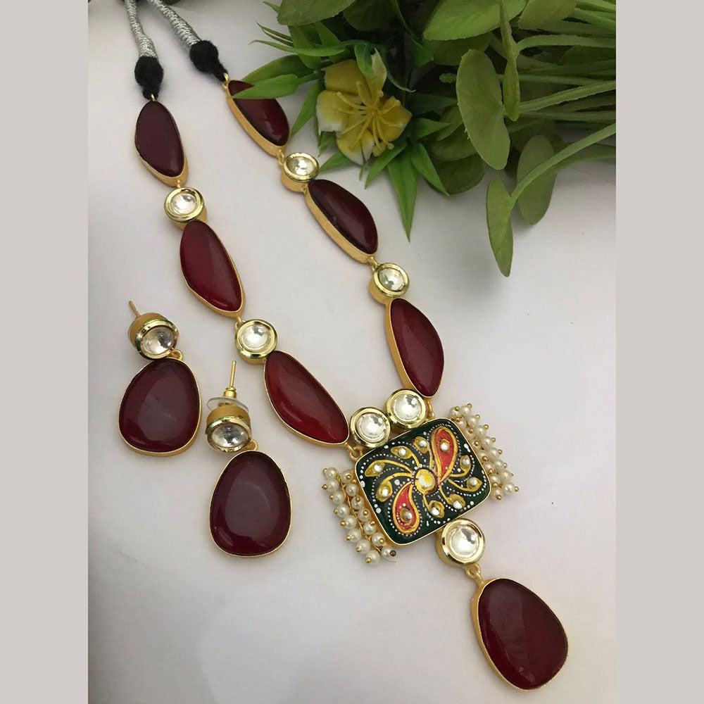 FS Collection Gold Plated Beads Necklace Set