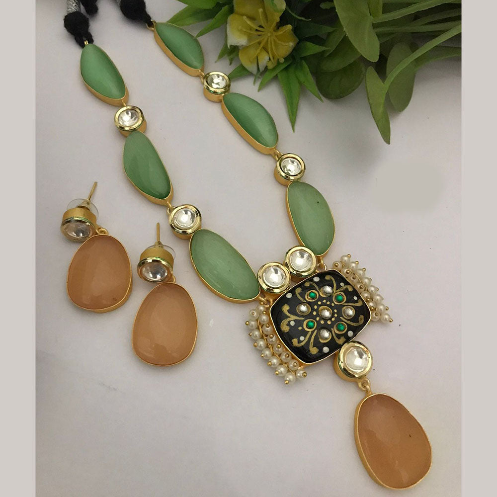 FS Collection Gold Plated Beads Necklace Set