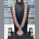 FS Collection Gold Plated Crystal Stone Long Necklace Set