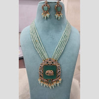 FS Collection Gold Plated Austrian Stone And Beads Necklace Set