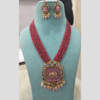 FS Collection Gold Plated Austrian Stone And Beads Necklace Set