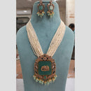 FS Collection Gold Plated Austrian Stone And Pearl Necklace Set