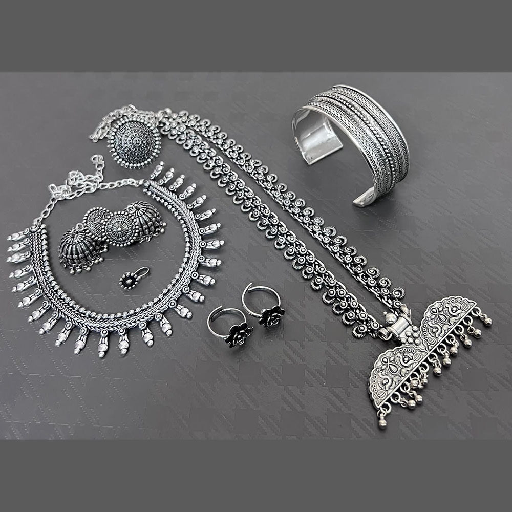 FS Collection Oxidised Plated Jewellery Combo