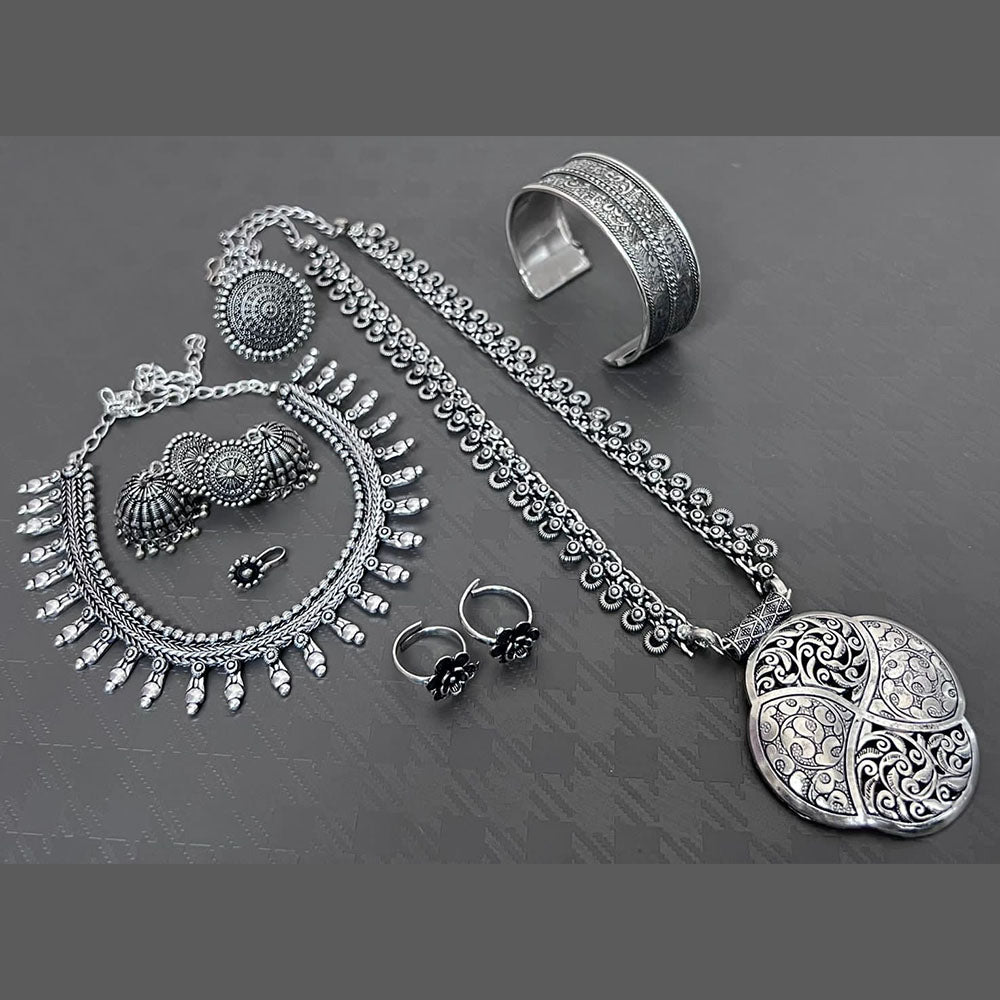 FS Collection Oxidised Plated Jewellery Combo