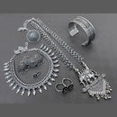FS Collection Oxidised Plated Jewellery Combo