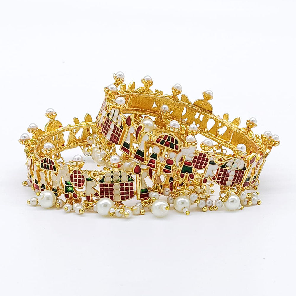 FS Collection Gold Plated  Bangles Set