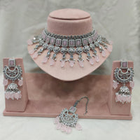 FS Collection Gold Plated Crystal Stone Choker Necklace Set