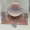 FS Collection Gold Plated Crystal Stone Choker Necklace Set