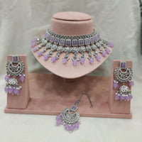 FS Collection Gold Plated Crystal Stone Choker Necklace Set