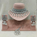 FS Collection Gold Plated Crystal Stone Choker Necklace Set