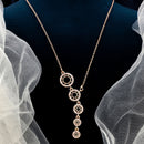 FS Collection Rose Gold Plated Austrian Stone Chain Pendant